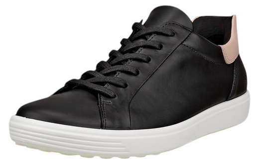 ECCO Sneaker Soft 7 Easy Slip Low (Premium-Leder) schwarz/weiss Damen