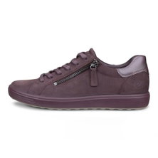 ECCO Sneaker Soft 7 Side Zip Lace (Premium-Vollnarbenleder) dunkelviolett Damen