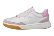 ECCO Sneaker Street Court Lea (Premium-Leder) weiss/rosa/lila Damen