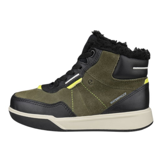 ECCO Winterschuhe Street Court Sporty (Vollnarbenleder, wasserdicht) schwarz/dunkelgrün Kleinkinder