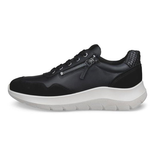 ECCO Sneaker Valerie Side Zip (Vollnarbenleder) schwarz Damen