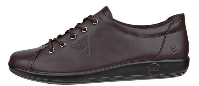 ECCO Sneaker Soft 2.0 Tie (leichte und flexible Sohle) dunkelbraun Damen
