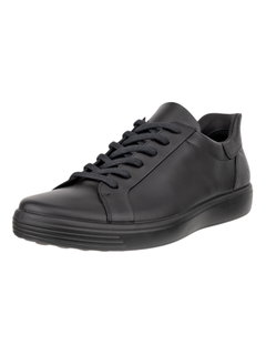 ECCO Soft 7 Easy Slip Lace Sneakers (Premium Leather) black men's
