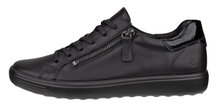 ECCO Sneaker Soft 7 Side Zip Lace (Premium-Vollnarbenleder) schwarz Damen