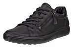 ECCO Sneaker Soft 7 Side Zip Lace (Premium-Vollnarbenleder) schwarz Damen