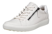 ECCO Sneaker Soft 7 Side Zip Lace (Premium-Vollnarbenleder) weiss Damen