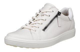 ECCO Sneaker Soft 7 Side Zip Lace (Premium-Vollnarbenleder) weiss Damen