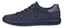 ECCO Sneaker Soft 7 Side Zip Lace (Premium-Vollnarbenleder) marineblau Damen