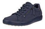 ECCO Sneaker Soft 7 Side Zip Lace (Premium-Vollnarbenleder) marineblau Damen