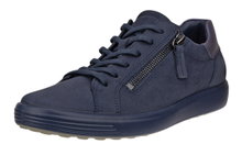 ECCO Sneaker Soft 7 Side Zip Lace (Premium-Vollnarbenleder) marineblau Damen