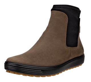 ECCO Botki Soft 7 Tred Chelsea GTX (skóra nubukowa, wodoodporne) jasnobrązowe damskie
