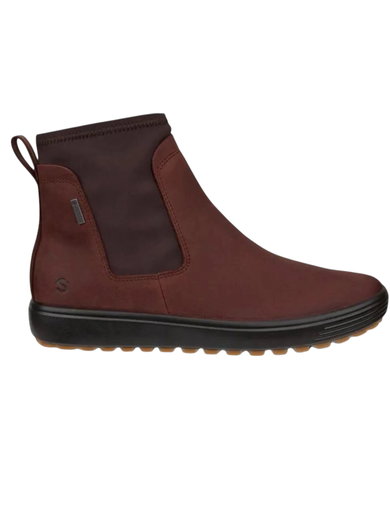 ECCO Stiefelette Soft 7 Tred Chelsea GTX (Nubukleder, wasserdicht) burgundrot/chocolat Damen