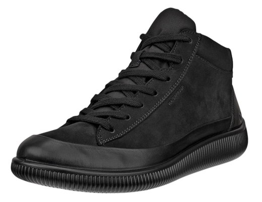 ECCO Alltag-Travelschuhe Soft Zero Bootie WP Mid-Cut (Premium-Leder, wasserdicht) schwarz Damen