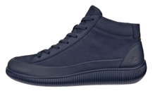 ECCO Alltag-Travelschuhe Soft Zero Bootie WP Mid-Cut (Premium-Leder, wasserdicht) marineblau Damen