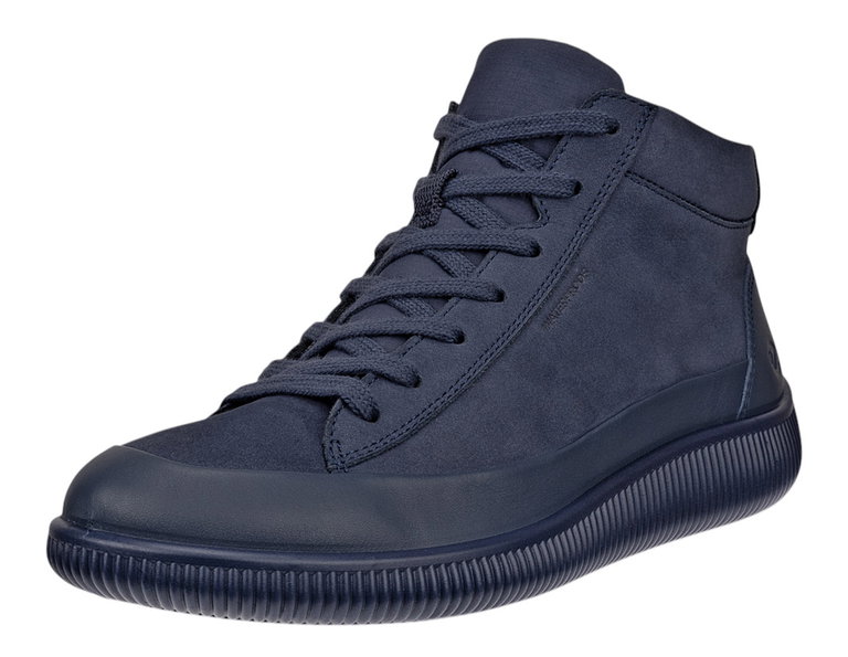 ECCO Alltag-Travelschuhe Soft Zero Bootie WP Mid-Cut (Premium-Leder, wasserdicht) marineblau Damen