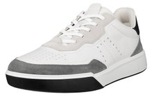 ECCO Sneaker Street Court Lea (Premium Leder) weiss/grau/schwarz Herren