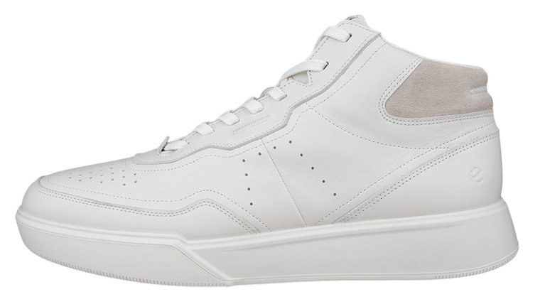 ECCO Alltag-Travelschuhe Street Court High-Top (Premium-Leder) weiss Herren
