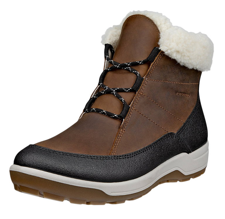 ECCO Trace Lite Ankle Boots (Nubuck Leather, Waterproof) brown/black ladies