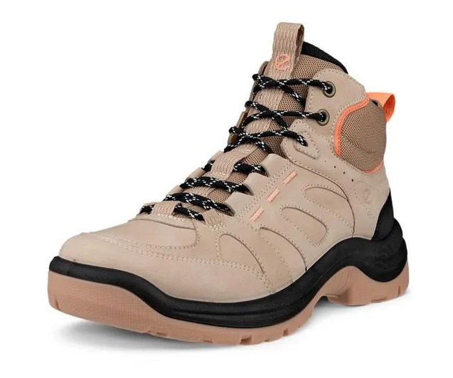 ECCO Wanderschuhe Offroad (Nubukleder, wasserdicht) braun/korallrot Damen
