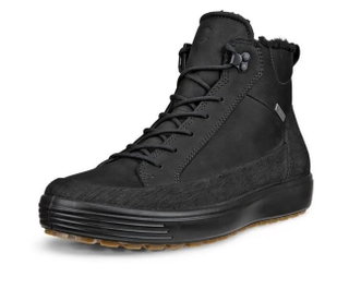 ECCO Wanderschuhe Soft 7 Tred High-Cut (Nubukleder, wasserdicht) schwarz Herren