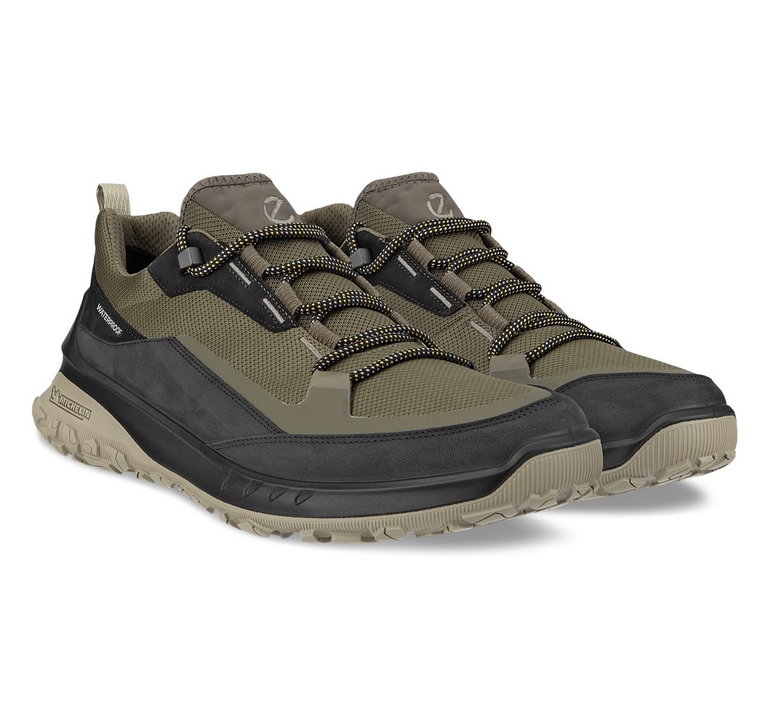 ECCO Wanderschuhe ULT-TRN Low (wasserdicht, Nubukleder) schwarz/dunkelgrün Herren