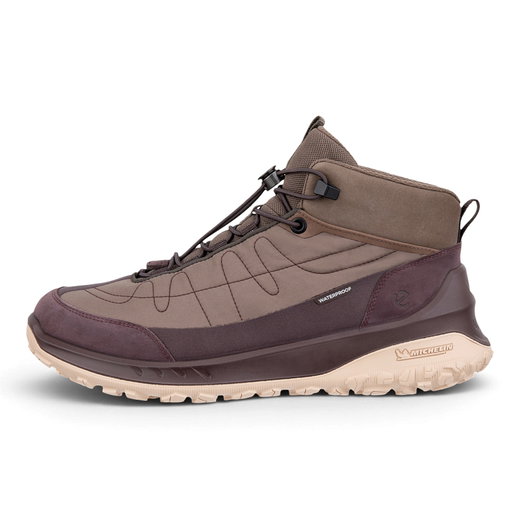 ECCO Wanderschuhe ULT-TRN Mid-Cut WP (Schnellschnürsystem, wasserdicht) braun/bordeauxrot Damen