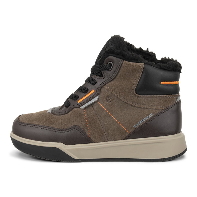 ECCO Winterschuhe Street Court Sporty (Vollnarbenleder, wasserdicht) dunkelbraun/schwarz Kinder