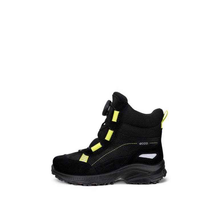 ECCO zimowe buty Receptor XP (system sznurowania A-TOP, wodoodporne) czarne dziecięce