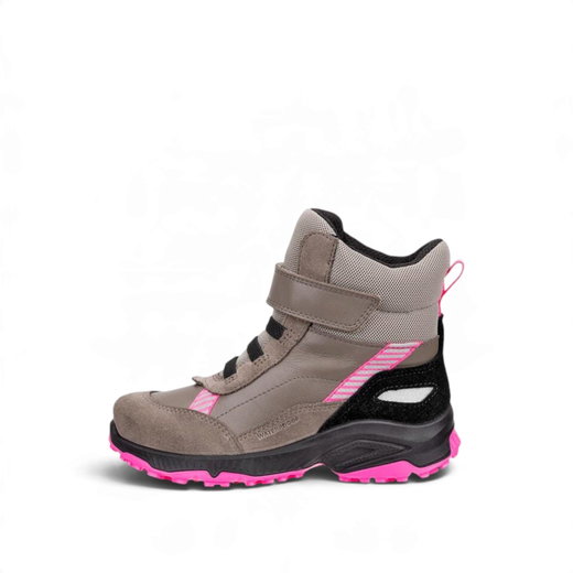 ECCO Winterstiefel Receptor XP Velcro (Veloursleder, wasserdicht) braun/pink Mädchen