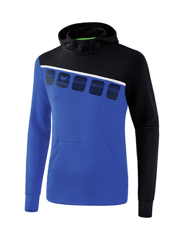 Erima Hoodie 5-C 2019 blau/schwarz/weiss Herren