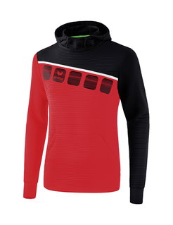Erima Kapuzenpullover Hoodie 5C rot/schwarz Kinder