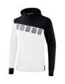 Erima Kapuzenpullover Hoodie 5C weiss/schwarz Herren