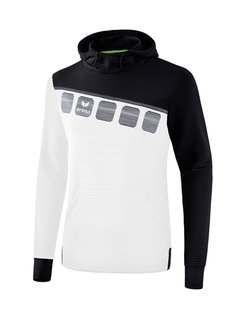 Erima Kapuzenpullover Hoodie 5C weiss/schwarz Herren