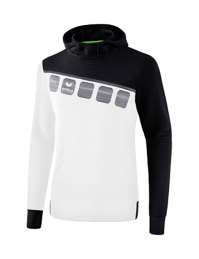 Erima Kapuzenpullover Hoodie 5C weiss/schwarz Herren