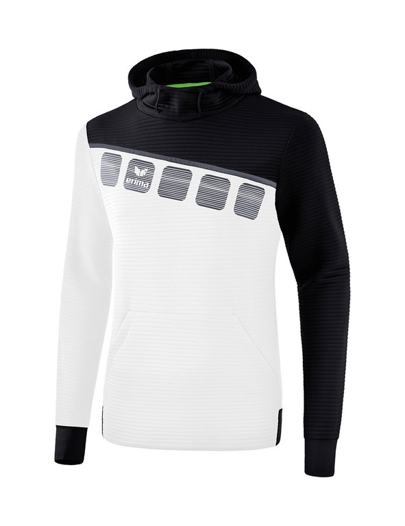 Erima Kapuzenpullover Hoodie 5C weiss/schwarz Herren