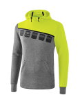 Erima Kapuzenpullover Hoodie 5C grau/grün Kinder