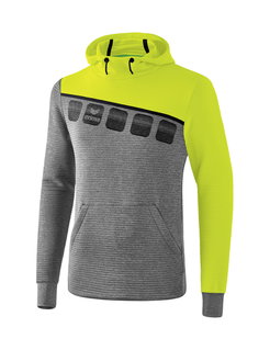 Erima Kapuzenpullover Hoodie 5C grau/grün Kinder