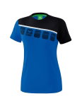 Erima Sport-Shirt 5C (100% Polyester) royalblau/schwarz Damen