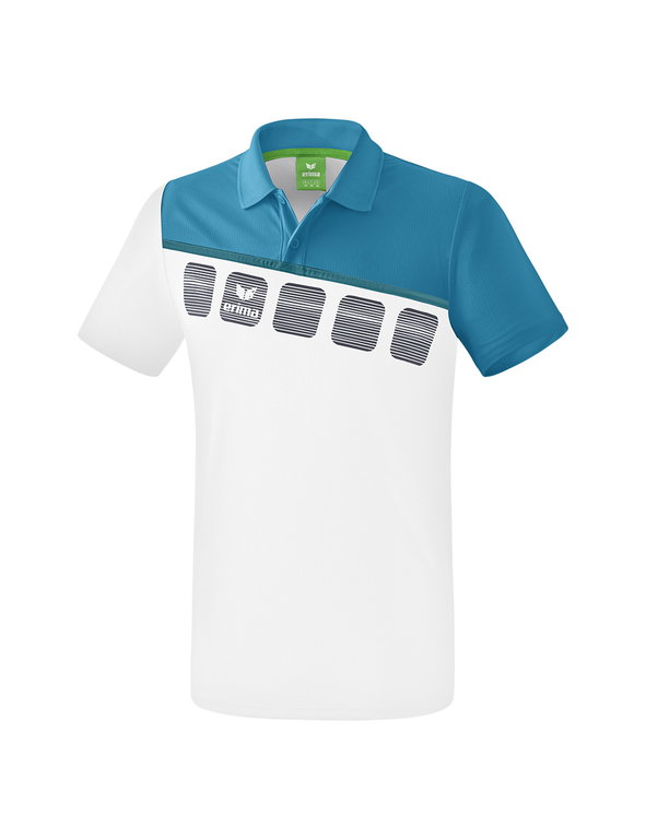 Erima Spprt-Polo 5C (100% Polyester) weiss/hellblau Herren