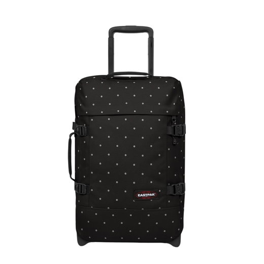 Eastpak Travel Duffle Bag Tranverz S (42 Litres) with Wheels Dots Black Silver - black