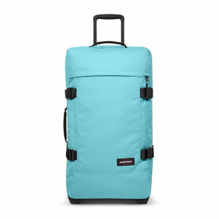 Eastpak Travel Bag Tranverz M Waterfall Blue (78 Litres) with Wheels Light Blue