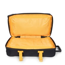 Eastpak Travel-Reisetasche Tranverz M Kontrast Mango (78 Liter) mit Rollen schwarz/gelb