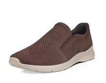 ECCO Sneaker Irving Slip On (Vollnarbenleder und Yak-Nubukleder) braun Herren
