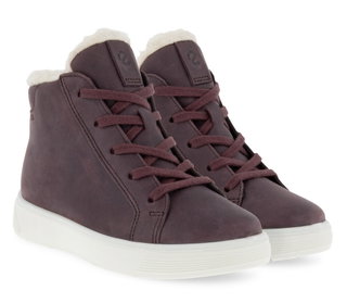 Ecco Winter Boots Street Tray Mid GTX Boot (Nubuck leather, waterproof) plum brown Children