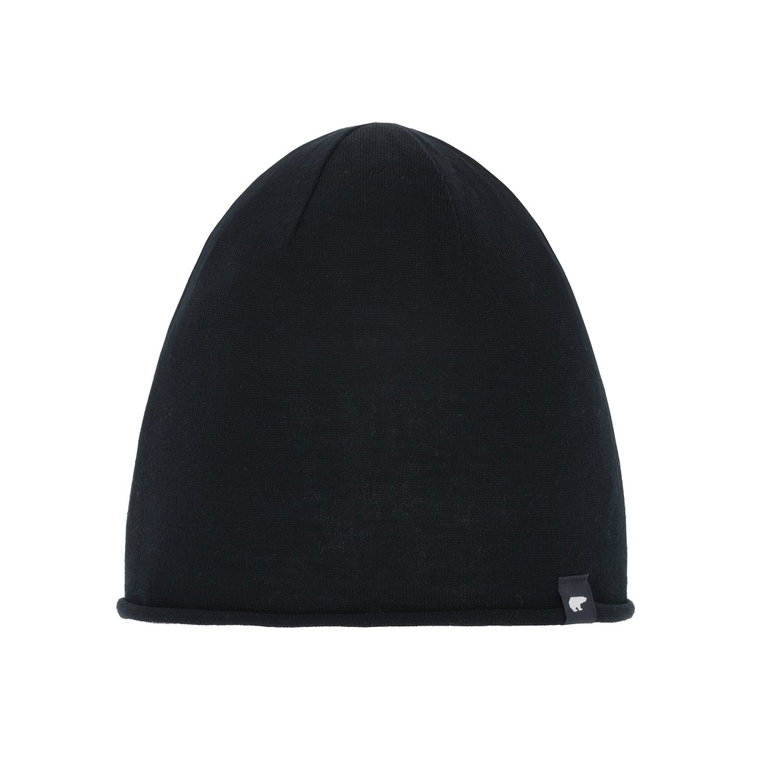Eisbär Mütze (Beanie) Merinowolle Oversize Pulse schwarz - 1 Stück