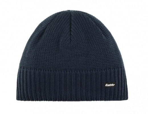 Eisbär Wintermütze (Beanie) Trop Strickmuster Merinowolle kobaltblau Herren
