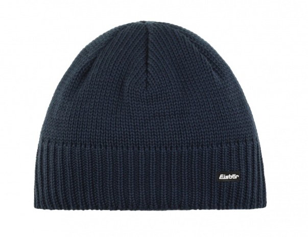Eisbär Wintermütze (Beanie) Trop Strickmuster Merinowolle kobaltblau Herren