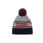 Eisbär Mütze (Pompon) Chani - Merinomix - schwarz/grau/rot - 1 Stück