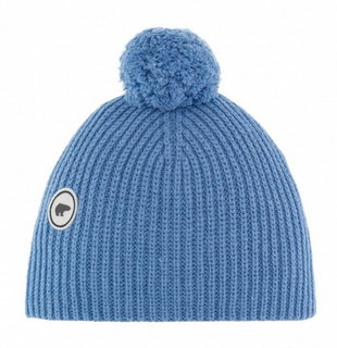 Eisbär Mütze (Pompon) Mirna - Kaschmir - blau Damen