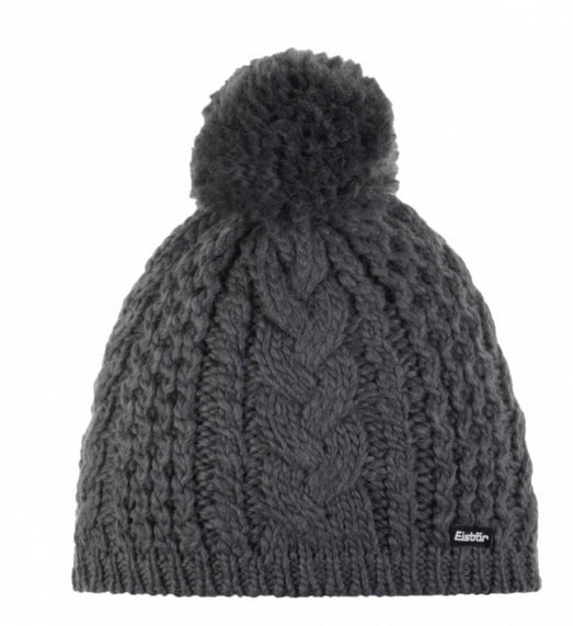 Eisbär Strickmütze (Pompon) Afra - anthrazitgrau